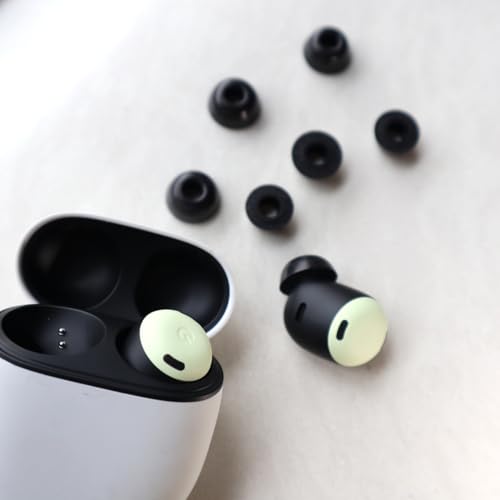 A-Focus for Pixel Buds Pro 2 Memory Foam Ear Tips Replacement Comfortable No Silicone Pain Fit in Case Eartips Cover Compatible with New Google Pixel Buds 2 Pro Black M 3 Pairs - size: M