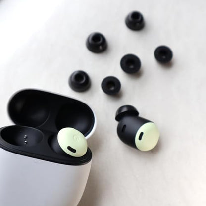 A-Focus for Pixel Buds Pro 2 Memory Foam Ear Tips Replacement Comfortable No Silicone Pain Fit in Case Eartips Cover Compatible with New Google Pixel Buds 2 Pro Black M 3 Pairs - size: M