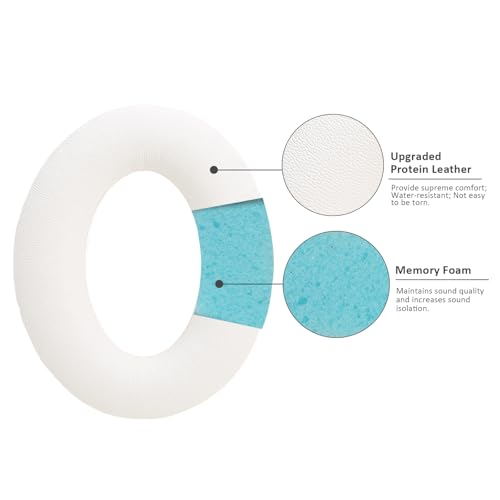 Earpads Ear Cushions Fit for Bose QuietComfort 35 QC35 QC35ii QC45 QC25 QC15 Headphones with Memory Foam& Protein Leather (White) - color: QC35 White
