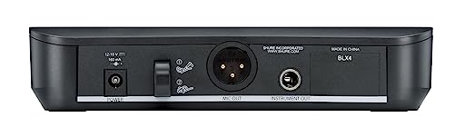 Shure BLX14/B98 Instrument Audio System H10 Band (542–572 MHz) – BLX4 Receiver, BLX1 Bodypack & BETA 98H/C Clip-On Mic for Brass, Woodwinds & Percussion, Up to 14 Hr Battery, 300 ft Range - style: Standard