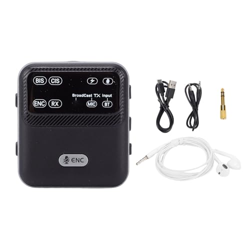 Bluetooth Receiver, Bluetooth Broadcast Function, Low Latency Wireless Sound Adapter One to Many, with 3.5mm Sound Cable & 6.35mm Plug Adapter, Multi Purpose Broadcast Transmit
