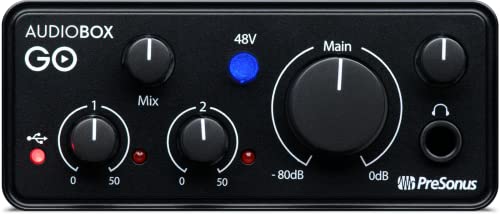 PreSonus AudioBox GO USB-C Audio Interface with Studio One Artist Software Pack & Isolation Recording Shield with CR3-X Studio Monitors
