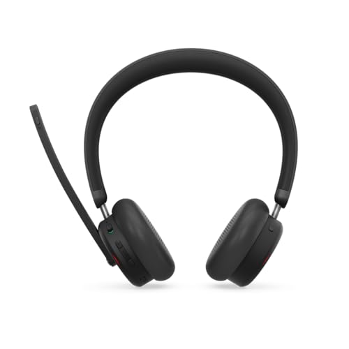 Lenovo Dual Mode Wireless ANC Headset 6550 with USB-A Receiver – Microsoft Teams Certified, Hybrid Active Noise Cancellation, Bluetooth Dual Connectivity, Long Battery Life, Business Headset, Black - color: Black, size: Headset 6550 w/USB-A Receiver
