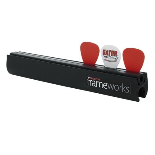 Gator Frameworks Mic Stand Guitar Pick Holder - Attaches to Microphone Stand Tubing - Holds up to 12 Guitar Picks, (GFW-GTR-PICKCLIP) - size: Guitar Pick Clip