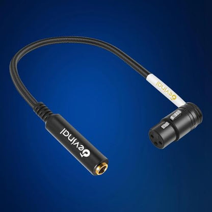 Rotatable Right-Angle XLR to 1/4" Female Cable, Adjustable-Angle Low-Profile XLR Female to 6.35mm TS/TRS Microphone Adapter Connector, 1 FT - color: 635F_XLRF