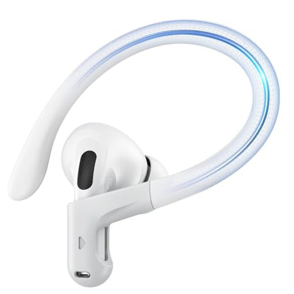 Memory Titanium Alloy Ear Hooks for AirPods Pro 3, AirPods Pro 2, AirPods Pro & AirPods 3, Anti-Slip Sport Accessories [Added Anti-Lost Lanyard] Comfortable Secure Fit, White