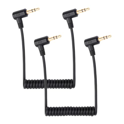 2pcs 3.5mm Microphone Cable, Mic Cord for Cameras Microphone Cable Compatible with DJI Mic 2 & Rode Microphone Wireless Pro Coiled Dual 3.5mm TRS Patch Cable Audio Mic