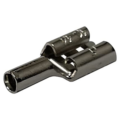 100 Pcs High Temperature Non-Insulated Female Spade Connectors - 16-14 Gauge Quick Disconnect .250 Tab - Wire Splice Connectors for Strong Crimps in Electrical Wire Terminals - Made in USA - size: 16-14 AWG Female 1/4" Tab