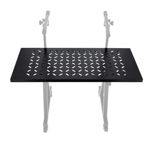 Rockville KS2 Shelf for Z-Stand or X-Stand DJ Table, 150 lbs Capacity, Ventilation Holes, Foam Padding, Perfect for DJs and Musicians | 150 lb Capacity, Heavy-Duty Steel, Black Powder Coated, 39.5" x 18.6" Surface, Ventilation Holes, Universal Fit, Portab