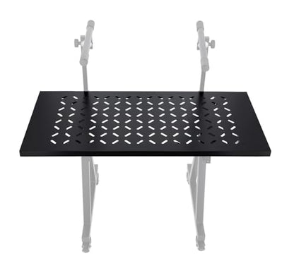 Rockville KS2 Shelf for Z-Stand or X-Stand DJ Table, 150 lbs Capacity, Ventilation Holes, Foam Padding, Perfect for DJs and Musicians | 150 lb Capacity, Heavy-Duty Steel, Black Powder Coated, 39.5" x 18.6" Surface, Ventilation Holes, Universal Fit, Portab