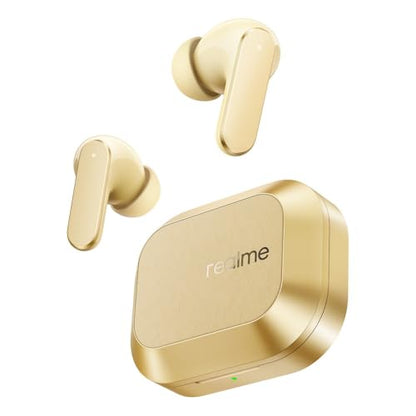 realme Buds Air 8 in-Ear Wireless Earbuds, 55dB ANC, 58Hrs Playtime, Hi-Res LHDC, 360° Spatial Audio, 45ms Low Latency, IP55, BT v5.4 (Gold) - color: Gold