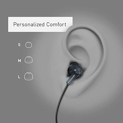 Panasonic ErgoFit In-Ear Earbud Headphones RP-HJE120-A (Blue) Dynamic Crystal-Clear Sound, Ergonomic Comfort-Fit - color: Blue, size: S/M/L, style: No Mic