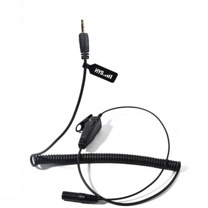 HYS RX380 RX180 RX680 3.5mm Audio Jack to 2.5mm 1-Pin Earpiece Adapter for Cobra Microtalk Radios CXT195/CX112/CXT545 with Inline PTT Switch and Extension Cord