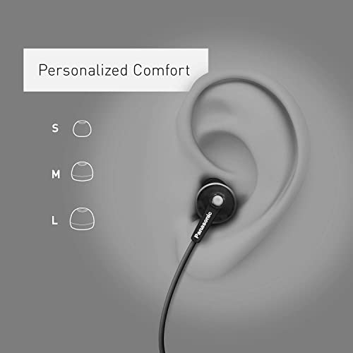 PANASONIC ErgoFit Earbud Headphones with Microphone and Call Controller Compatible with iPhone, Android and Blackberry - RP-TCM125-W - In-Ear (White) - color: White, size: S/M/L, style: With Mic