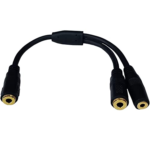 3.5mm 4Pole Female to 2.5mm Female & 3.5mm Female Y Splitter Audio Jack Adapter Cable (3.5 TRRS F/2.5 TRRS+3.5 TRRS F)