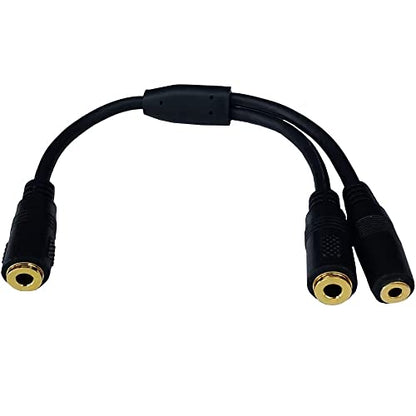 3.5mm 4Pole Female to 2.5mm Female & 3.5mm Female Y Splitter Audio Jack Adapter Cable (3.5 TRRS F/2.5 TRRS+3.5 TRRS F)