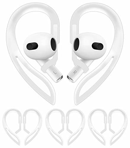 3 Pairs Ear Hooks Compatible with AirPods Pro 2nd 1st and 3 2 1, 360 Angle Rotation Adjustable Length Anti-Slip Sport Earhooks Wing Tips Holder Compatible with AirPods 3 2 1 and Pro 2 1 - Translucent - color: translucent