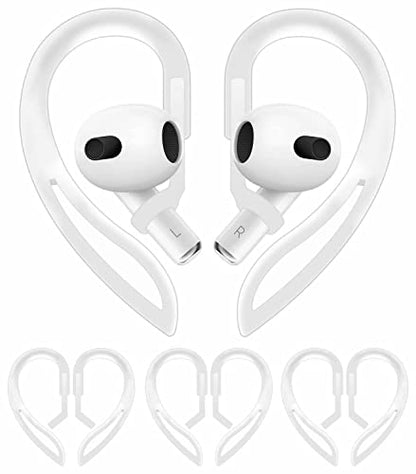 3 Pairs Ear Hooks Compatible with AirPods Pro 2nd 1st and 3 2 1, 360 Angle Rotation Adjustable Length Anti-Slip Sport Earhooks Wing Tips Holder Compatible with AirPods 3 2 1 and Pro 2 1 - Translucent - color: translucent