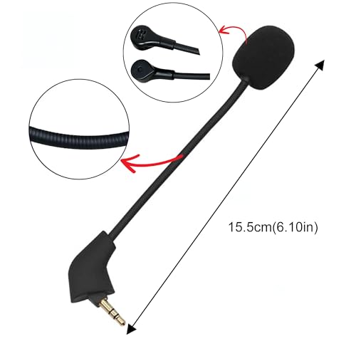 Hyperx Cloud 2 Mic Replacement, (Old Version Before 2021), Cloud X, Cloud II, Cloud Core, Cloud Pro Silver – Noise Cancelling Boom Microphone Compatible with Gaming Consoles, PC, 3.5mm Jack - style: Angle Jack Slot (Old Version Before 2021)