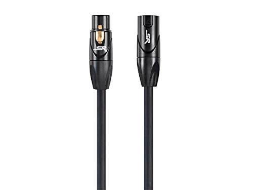 Monoprice XLR Male to XLR Female Cable - 10 Feet - Black, Gold Plated, 16AWG, Microphone & Interconnect - Stage Right Series | Black, Gold Plated, 16AWG, Microphone & Interconnect, Stage Right Series, Microphone & Interconnect - Stage Right Series - size: