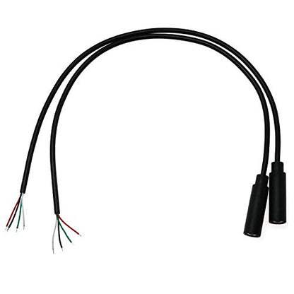 E-outstanding 3.5mm Female Jack to Bare End 2PCS Black TRRS 4 Pole 1/8" Plug Connector Audio Cable for Headphone Headset Earphone - size: Female