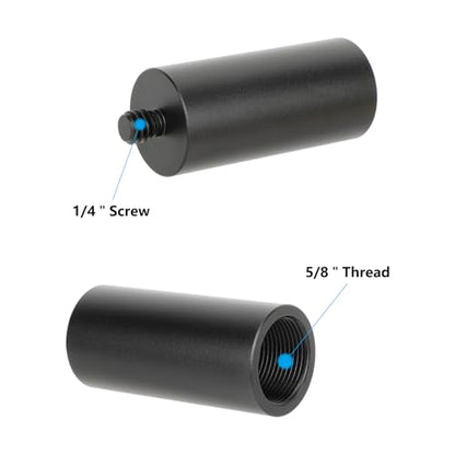 CAMVATE 5/8"-27 Female to 1/4"-20 Male Mic Stand Mount Adapter(2",2PCS)