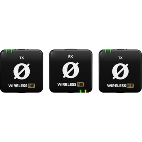 RØDE Wireless ME Dual Set Ultra-Compact Wireless Microphone System with Built-in Microphones, GainAssist Technology and 100m Range for Filmmaking, Interviews and Content Creation (Black) - style: WIME Dual