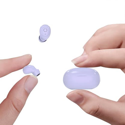 Xmenha Mini Tiny Invisible Micro Earbuds Wireless Bluetooth Invisible Headphones Smallest Ear Buds Extra Small Hidden Discreet Earbuds for Work Sleeping Purple - color: Purple