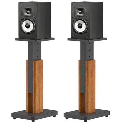 Wood Speaker Stands Pair for Polk ES15/ES20/XT15/XT20/T15/R100/R200 Surround Speaker Stands - Height Adjustable Extend 18" to 28", Floor Speaker Stand for Polk Bookshelf Speaker Stands Up to 50Lbs