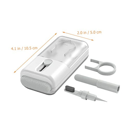 TOYANDONA 1Set Electronics Cleaning Kit Multipurpose Tool for Earphones Headphones and Keyboards with Soft Brush Keycap Puller and Cleaning Cloth Holder for Home and Office