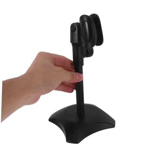 Toddmomy Adjustable Desktop Microphone Stand with Heavy Duty round Base, Compact and Portable Mic Table Stand Compatible with Handheld and Heavyweight Microphones for Podcasts