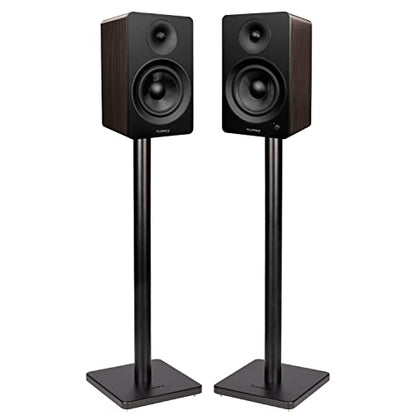 Fluance Ai61 Powered 2-Way 2.0 Stereo Bookshelf Speakers with Speaker Stands 6.5" Drivers 120W Amplifier for Turntable Bluetooth 5 Wireless Music Streaming - RCA Optical USB & Sub Out (Natural Walnut) - color: Natural Walnut, size: With Square Stand