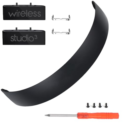 Beat Studio 3 Headband and Hinge Same as the OEM Arch Band + Hinges Parts Replacement for Beats by Dre Studio3/A1914, Studio2 Wired/Wireless (B0500/B0501), Studio Pro/A2924 Headphones (Black) - color: Black