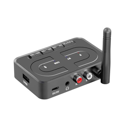 T89 Bluetooth Receiver for Home Stereo, RCA & 3.5mm AUX Out Put, USB Wireless Audio Adapter for Stereo Receiver&Amplifier, Low Latency HiFi Music Streaming