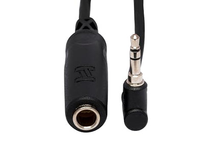 Hosa MHE-100.5 Headphone Adaptor, 1/4 Inch TRS to Right-angle 3.5 mm, 6 Inches - size: 0
