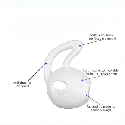 Ear Gel for iPhone EarPods, Anti-Slip Soft Silicone Replacement Earbud Tips, 4 Pairs Sport Ear Hooks Covers for iPhone 7/6s/6 Plus/5s/5c/SE,Clear Ear Buds Tips for Wired Earphone