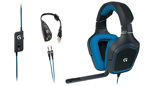 Surround Gaming Headset USB to 3.5mm Jack Stereo Headset Adapter Designed for LogitechGamingHeadsets G430 & G230 (White or Black, Depending on Availability)