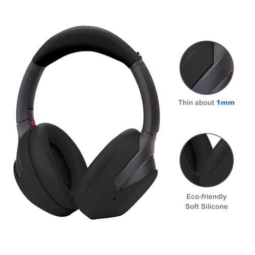 Aiivioll 3 Set Case Cover for Sony WH-1000XM4/WH-1000XM3 Headphones, 1000XM4/1000XM3 EarPad Cover/Ear Cover/Headband Cover Protector, Sweat Proof Soft Silicone Headphones Accessories (Black) - color: Black