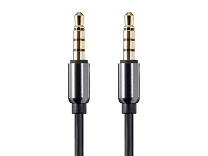 Monoprice Auxiliary 3.5mm TRRS Audio & Microphone Cable - Use with Smartphones and Tablets, Gold Plated, 3 Feet, Black - Onyx Series - size: 3 Foot