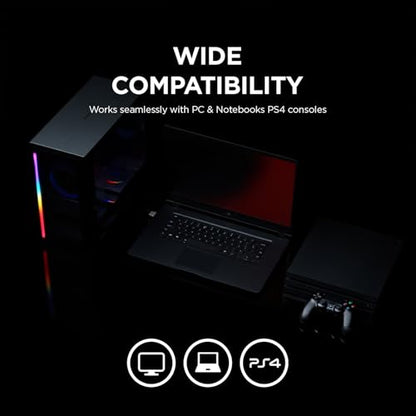 Rampage RM-K1 Pulsar 7.1 Virtual Surround Sound RGB Gaming Headset – 50mm Drivers, Flexible Microphone, Noise Isolation, Comfortable Over-Ear Design – USB Wired (Black) - color: Black