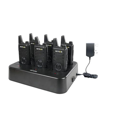 Retevis RT22S Walkie Talkies with Earpiece, Shatterproof Hidden Display | Compact, 22 Channel Portable FRS Two-Way Radio with Signal Prompt VOX 6 Bundle Pack for Adult, Hospitality, School, Retail
