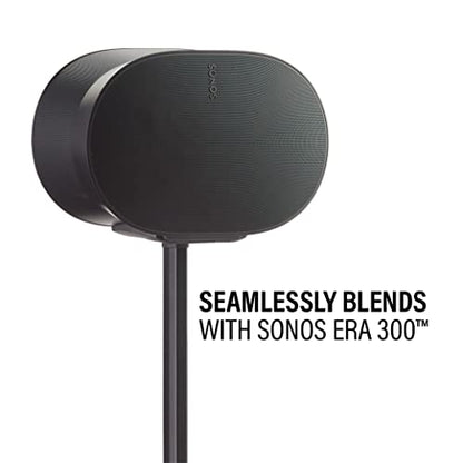 Sanus Height Adjustable Speaker Stands for Sonos Era 300™ - 17" Height Adjustment Sonos Stand Includes Carpet Spikes & Rubber Pads - Easy DIY Install Comes w/All Hardware - Black Pair
