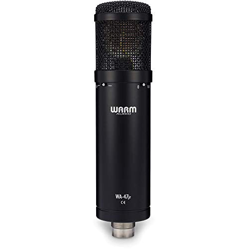 Warm Audio WA-47jr Large-Diaphragm FET Condenser Microphone (Black) Bundle with Studio Headphones, Pop Filter & XLR Cable