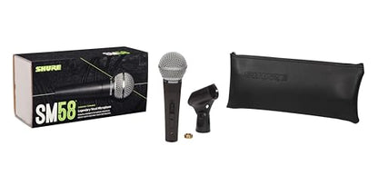 Shure SM58S Pro XLR Dynamic Vocal Microphone with On/Off Switch | Cardioid dynamic vocal mic with on/off switch for studio, live performance, podcasting and recording - style: SM58 with On/Off Switch