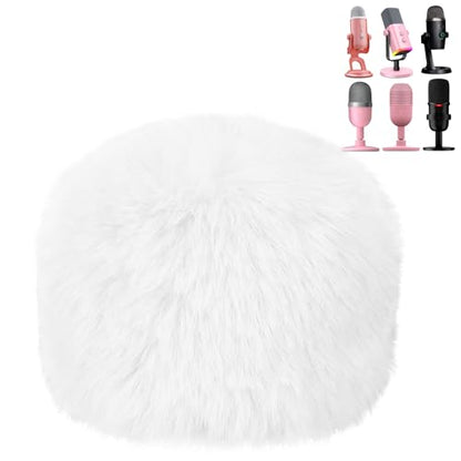 Furry Windscreen - Wind Muff Pop Filiter for Blue Yeti, Yeti Pro, Yeti Nano, Mic Cover Compatible for A8M, SoloCast, Razer Mini, Razer X, Razer Seiren V2 Pro and Normal ASMR USB Mics (White) - color: White Mic Cover