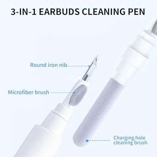 3 in 1 Cleaner Kit for AirPods Pro 1 2 3, Multi-Function Cleaning Pen with Soft Brush & Flocking Sponge for Bluetooth Earphones, Headsets Charging Case, iPhone, Laptop, Electronic Devices - size: 3 in 1