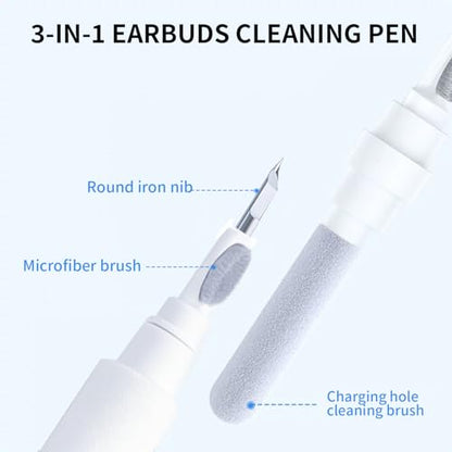 3 in 1 Cleaner Kit for AirPods Pro 1 2 3, Multi-Function Cleaning Pen with Soft Brush & Flocking Sponge for Bluetooth Earphones, Headsets Charging Case, iPhone, Laptop, Electronic Devices - size: 3 in 1