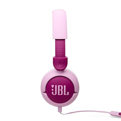 JBL Junior 320 Kids Headphones, Wired, Volume-Limited - Purple | Designed For School And Travel With Built-In Mic, Foldable Design, 3.5Mm Jack, Comfortable Fit And Customizable Stickers - color: Purple