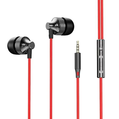 Pro Gaming Earphones with Built-in Microphone, 3.5mm & USB-C Options, 10mm Dynamic Driver for Spatial Audio, Smart in-Line Control, Secure Fit for PC, PS5, Xbox, Switch & Mobile - color: Red, style: 3.5mm