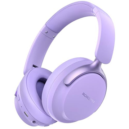 B8 Bluetooth Headphones Over Ear, 6 EQ Music Modes and 50H Playtime Deep Bass Wireless Headphones with Mic, Lightweight Folding HiFi Stereo Headset for iPad/Travel/Tablet/PC/Home Purple - color: Purple